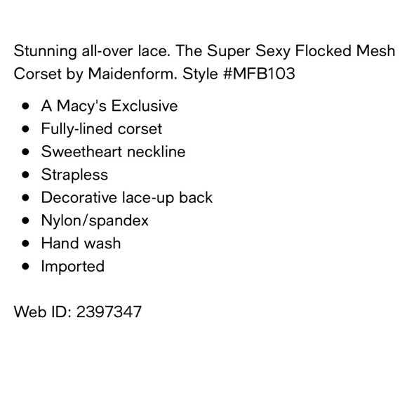 Maidenform Lace Mesh Black Corset NWT - Picture 11 of 14